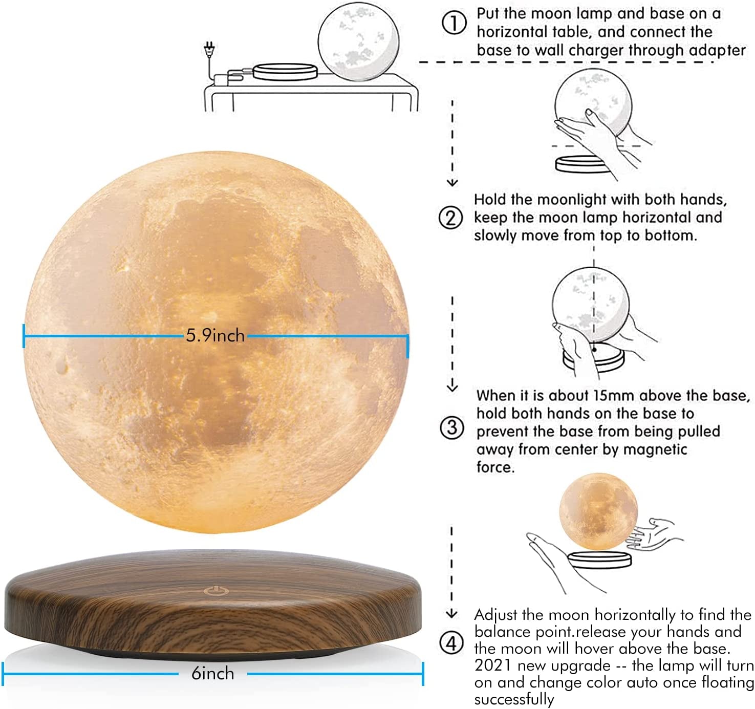 Levitating Moon Lamp